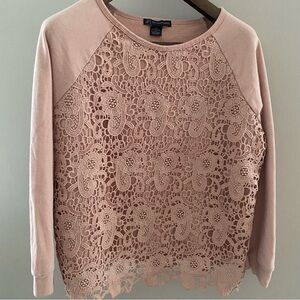 Adrianna Papell Spring Pink Lace Women's Sweatshirt